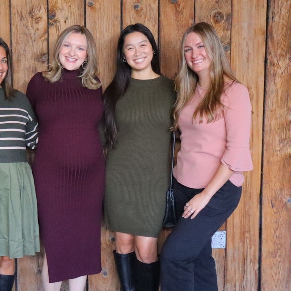 Lulu's Olive Green Ribbed Knit Sweater Dress - Picture 6 of 6